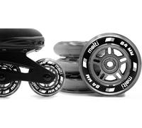 MOLTI ABEC9 - Juego de 8 Ruedas con rodamientos de Bolas para Interior/Exterior, para Uso en Interiores y Exteriores, Transparente, 84 mm