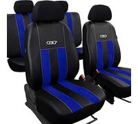 Moltico Funda Asiento Coche 2+3 - Set Fundas Asientos Coche Universales de Tres Capas - Funda Coche Asiento con Cremallera - Fundas Asientos Delanteros Coche y Trasero Coche - Negro Azul