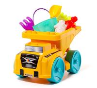 MOLTO | Camión Volquete de Playa con 6 Juguetes - Camión de Juguete para Arena y Jardín - Juguete Infantil con Carga y Descarga - Ideal para Niños