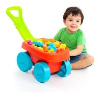 MOLTO | Carrito con 20 Bloques Rojo | Juego de Bloques | Vagón Bloques de Construcción | Juguetes Sensoriales para Bebes | Juguetes Educativos para Niños | +6 Meses