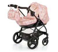 MOLTO - Cochecito de Muñecas 2 en 1 Bella con Capazo Desmontable y Manillar Ajustable, Carrito de Juguete con Capota, Bolsa Cambiador y Cesta, para Muñecos hasta 53 cm, +3 Años