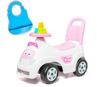 MOLTÓ | Correpasillos RIBLIE GO Rosa con 10 Bloques + Babero de Silicona | Andador y Correpasillos 2 en 1 para Bebés | Seguro, Divertido y Colorido | De 10 a 36 Meses