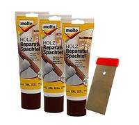 Molto Espátula para reparación de madera, tubo interior y exterior, 3 unidades, incluye espátula de metal