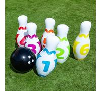 MOLTO | Juego de Bolos Inflable XXL para Exterior - Juego de Bolos para Jardín y Piscina - Actividad Deportiva Infantil - Incluye 10 Bolos Inflables - Fácil de Usar