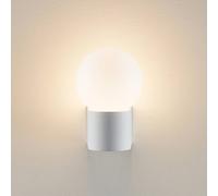 Molto Luce Lanu Aplique para exterior redondo, blanco, aluminio/vidrio