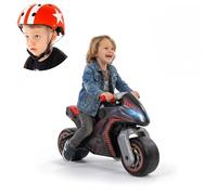 Pack Moto Correpasillos Negra con Casco ABS Moltó Cross Black. A partir de 18 meses.