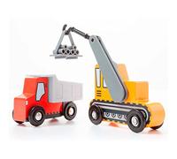 MOLTO | Set de vehículos y Camiones de construcción de Madera. Set de 7 Coches. | Juguete de Madera | Juguete Educativo y Respetuoso | De 12 a 24 Meses