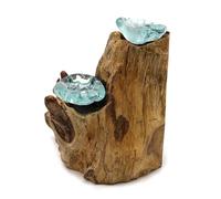 Molton - Portavelas de cristal (madera, 2 unidades)