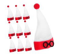 MOLUCKFU 10 Adornos para Botellas De Vino: Mini Gorros De Papá Noel - Adornos para Botellas De Vino, Gorros Pequeños para Proyectos De Bricolaje Y Fiestas.