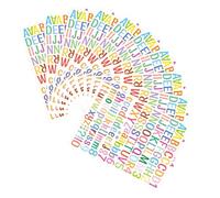 MOLUCKFU 10 hojas Pegatinas Alfabeto Coloreadas Adhesivas Impermeables Números Letras para Decoración Identificación Fácil Aplicación y Remoción Sin Residuos para Uso Doméstico y Oficina