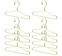 MOLUCKFU 10 Perchas Mini Metálicas Doradas para Ropa de Muñecas Pequeñas Organizador Compacto para Casa de Muñecas Accesorio para Colgar Vestidos y Armarios Set para Exhibición y Orden