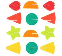 MOLUCKFU 12 piezas Etiquetas de Forma de Fruta para Copas de Vino Reutilizables Señales Resistentes para Fiesta Decoración Creativa y Antideslizante para Bares y Reuniones