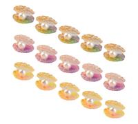 MOLUCKFU 16 Piezas de Conchas Miniatura con Perla Luminosa Colores Degradados Figuras de Resina para Manualidades DIY y Decoración de Jardines Pequeños