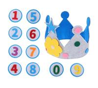 MOLUCKFU 1juego Coro De Cumpleaños Reutilizable Para Niño Niña Con Números Intercambiables Sombrero De Fiesta De Fieltro Para Primer Cumpleaños y Celebraciones Infantiles