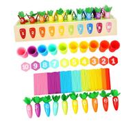 MOLUCKFU 1juego Juguete De Clasificación De Números De Madera para Niño Niña Educativo De Zanahorias para Aprender Números y Juguete Montessori Interactivo para Desarrollo Infantil