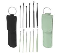 MOLUCKFU 2 Juegos Cucharas para Cera de Oídos de Acero Inoxidable Reutilizables Kit de Herramientas de Limpieza con Estuche Diseño Duradero para Cuidado Familiar y Personal