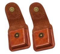 MOLUCKFU 2 Piezas Funda para Encendedor de PU Resistente Presión Funda Protectora para Mecheros Bolsa de Cintura para Hombre Diseño Compacto y Ligero de Color Marrón