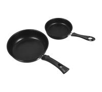 MOLUCKFU 2 Piezas Mini Sartén para Huevos de Hierro Negro Antiadherente Fácil de Limpiar, Pequeña y Plana para Cocinar en Casa o Restaurante