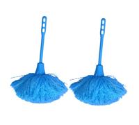 MOLUCKFU 2 piezas Plumero Eléctrico Reutilizable con Mango Ergonómico para Hogar y Coche Herramienta Multifuncional para Limpiar Polvo Altas y Difíciles Azul