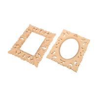 MOLUCKFU 2 Piezas Vintage Wooden Picture Frames Unfinished Rustic European Retro Photo Holders Blank Wood Photo Frames For DIY Painting and Desktop Display