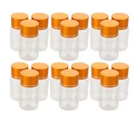 MOLUCKFU 20piezas Botellas de Medicina Sellada de Transparentes con Tapa Metálica Frascos de Plástico Hermético para Pastillas Medicamentos Viajes Hogar y Organización de Suplementos