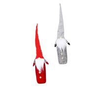 MOLUCKFU 2piezas Decoración Navideña De Fundas para Botellas De Vino Diseño De Muñeco Rudolph Adornos Faceless para Botellas para Fiestas De Navidad y Reuniones Familiares