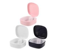 MOLUCKFU 3 Piezas Caja para Dentaduras Portátil Estuche con Orificios Ventilados Recipiente para Remojo Fácil de Limpiar Ligero para Viaje y Uso Diario Contenedor Seguro para Prótesis
