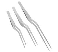 MOLUCKFU 3 piezas Pinzas de Cocina de Acero Inoxidable Clips Largos Herramientas Profesionales para Emplatar Sujetar Pescado y Cocinar con Precisión Restaurantes y Buffets