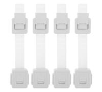 MOLUCKFU 4 Cerraduras de Seguridad Infantiles Blancas para Armarios y Cajones Pestillos Adhesivos Resistentes para Protección de Bebés en Cocina y Baño Bloqueo Seguro para Pequeños