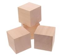 MOLUCKFU 4 Piezas Bloques de Madera sin Cubos Cuadrados para Juguetes Educativos para Enseñanza Matemática y Desarrollo Creativo para Construcción y Rompecabezas Infantiles