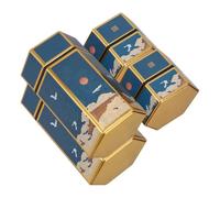 MOLUCKFU 4 Piezas Caja Metálica para de Conjunto de Estilo Vintage Chino Almacenamiento Hermético y Resistente para Oficina Accesorio Masculino para Cigarrillos y Tabacos