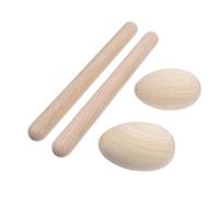 MOLUCKFU 4 Piezas Instrumentos Musicales de Percusión para Madera con Palos Rítmicos y Huevos Sonoros Juguete Educativo para Desarrollo Sensorial y Coordinación Infantil