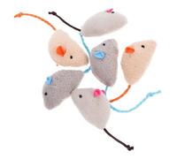 MOLUCKFU 6 Piezas Juguete Interactivo de Peluche Ratón Realista, Felpa | Antimordidas y Autoplay, Reduce Aburrimiento y Estrés, para Gatos y Gatitos, Uso en Casa Estilo Aleatorio
