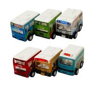 MOLUCKFU 6 Piezas Mini Autobuses de Plástico con Función de Arrastre Juguetes Educativos para Bebés y Pequeños Aprendizaje Temprano y Coordinación Visual Estilos Aleatorios