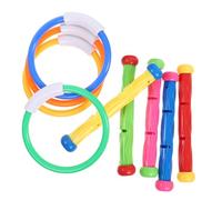 MOLUCKFU 9 Piezas Juguetes de Buceo para Anillos y Palos Coloridos para Piscina Verano Seguro y Ligero para Aprender Natación y Habilidades Subacuáticas de Años