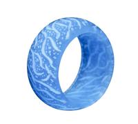 MOLUCKFU Anillo Brillante De Resina Para Mujer Pequeño, Luz Nocturna Efecto Grieta, Color Azul Claro, Talla 9, Accesorio Moderno Para Fiestas y Uso Diario