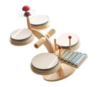 MOLUCKFU Batería de Madera para Pequeños de 3 a 5 Años, Instrumento de Percusión Educativo, Juguete Musical de Jazz para Bebés, Batería Infantil Sonidos Realistas, Juego Didáctico