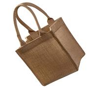 MOLUCKFU Bolsa de Yute Reutilizable para Compras Pequeña 22x15x23 Cm Tejido de Arpillera con Asas Resistentes para Uso Diario y Eventos 1 Unidad