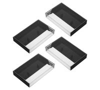 MOLUCKFU Caja Organizadora Vintage para Cintas de Casete de Grabación, Set de 4 Piezas, Almacenamiento Compacto de Plástico Negro, Multiusos para Estanterías y Escritorio, Adecuado