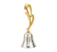 MOLUCKFU Campanilla Campana de Mano de Aleación de Zinc Plata, Timbre Manual Decorativo, para Servicio de Hotel y Celebraciones, para Profesores y Personas Mayores