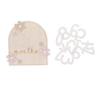 MOLUCKFU Carteles de Mensuales para Bebés Cartas Dobles de Madera con Diseño Floral Marcadores de Crecimiento para Recién Nacidos Registro de Desarrollo para Fotos y Recuerdos