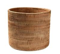 MOLUCKFU Cestos Diseño Natural y Reutilizable de Mimbre Grandes Redondos de Ratán Capacidad Extra Grande para Almacenar Frutas y Snacks Hogar o Picnic