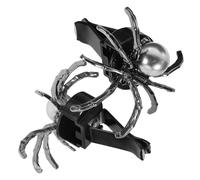 MOLUCKFU Clips de Ventilación para Coche 2 Piezas Diseño Araña Negro Brillante, Decoración Interior Halloween, Ambientador Coche, Accesorios Góticos y Charm Tablero Automotriz