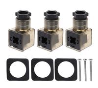MOLUCKFU Conector de Válvula Solenoide Material Pp y Goma Din 43650a con Indicador LED Triple Enchufe de 3 Pines Paquete de 3 Piezas para Bobinas Eléctricas