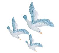 MOLUCKFU Conjunto De 3 Adornos Marineros De Gaviotas - Figuras Decorativas Costeras - Pájaros del Mar Mediterráneo Ornamentos Náuticos para Sala Dormitorio y Oficina Decoración Marítima
