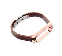MOLUCKFU Correa Compatible con Xiaomi Mi Band Nfc Pulsera de Doble Botón Protector de Banda con Cierre Diseño Sencillo Marrón y Rosa Dorado