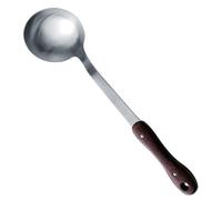 MOLUCKFU Cuchara Sopera de Cocina y Pala para Ollas de Acero Inoxidable Mango de Madera, Utensilios Cocina Aislamiento Térmico para Uso Doméstico y Profesional, Set Resistente y Seguro