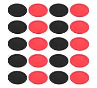 MOLUCKFU Discos de Hockey de Aire 64Mm para Mesa 20 Piezas 10 Negros 10 Rojos Accesorios Resistentes para Juego de Mesa Repuestos Silenciosos Ideales para Entrenamiento y Competición