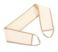 MOLUCKFU Estropajo de Baño para Hombres y Mujeres Esponja de Lufa Natural de Doble Cara Tamaño Grande Tiras Largas para Exfoliante Corporal y Limpieza de Espalda Color Beige Borde Café