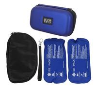 MOLUCKFU Estuche Aislante Viaje Insulina Portátil de Refrigerador con Capa y Pantalla Digital de Temperatura, Bolsa de Almacenamiento Eva Ligera con Bolsas de Hielo para Diabetes